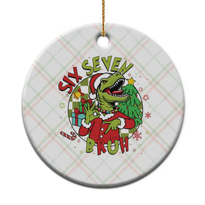 Funny Christmas Dinosaur Lover Gift Ceramic Ornament Trending Six Seven Bruh TS12 1pc Christmas Plaid Print Your Wear