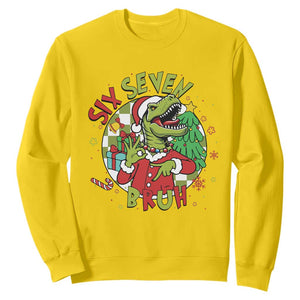 Funny Christmas Dinosaur Lover Gift Sweatshirt Trending Six Seven Bruh TS12 Daisy Print Your Wear