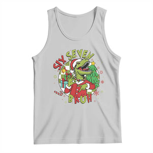 Funny Christmas Dinosaur Lover Gift Tank Top Trending Six Seven Bruh TS12 Ash Print Your Wear