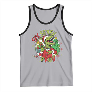 Funny Christmas Dinosaur Lover Gift Tank Top Trending Six Seven Bruh TS12 Athletic Heather Black Print Your Wear