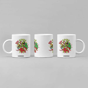 Funny Christmas Dinosaur Lover Gift Coffee Mug Trending Six Seven Bruh TS12 Print Your Wear