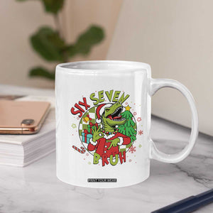 Funny Christmas Dinosaur Lover Gift Coffee Mug Trending Six Seven Bruh TS12 Print Your Wear