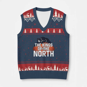 The Kings Of The North V-Neck Knit Sweater Vest CFB Lover TS12 Navy Red Print Your Wear