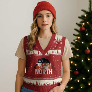 The Kings Of The North V-Neck Knit Sweater Vest CFB Lover TS12 Red Beige Print Your Wear