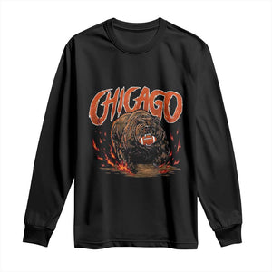 Chicago Football Fan Long Sleeve Shirt Gift For Sports Lovers TS12 Black Print Your Wear