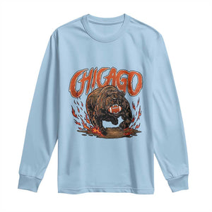 Chicago Football Fan Long Sleeve Shirt Gift For Sports Lovers TS12 Light Blue Print Your Wear