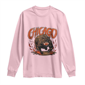 Chicago Football Fan Long Sleeve Shirt Gift For Sports Lovers TS12 Light Pink Print Your Wear