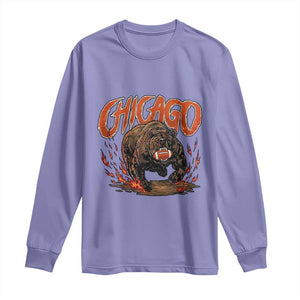 Chicago Football Fan Long Sleeve Shirt Gift For Sports Lovers TS12 Violet Print Your Wear