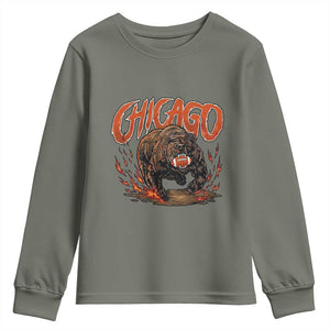 Funny CFBF Youth Sweatshirt Gift For Sports Lovers TS12 Military Green Print Your Wear