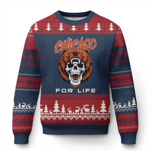CFB Lover Ugly Christmas Sweater Bear Skull Gothic Fan Gift TS12 Navy Red Print Your Wear