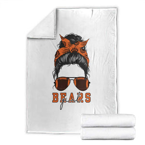 Girl Messy Bun Fan Throw Blanket CFB Lovers Gift TS12 White Print Your Wear