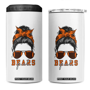 Girl Messy Bun Fan 4 in 1 Can Cooler Tumbler CFB Lovers Gift TS12 One Size: 16 oz White Print Your Wear