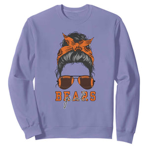 Bears Girl Messy Bun Fan Sweatshirt Chicago Football Lovers Gift TS12 Violet Print Your Wear