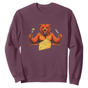 Chicago Football Rival Gift Sweatshirt Funny Bear Eating Cheese TS12 Maroon Print Your Wear