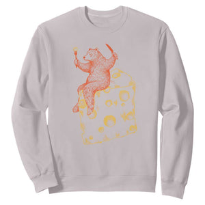 Chicago Vs Wisconsin Football Rivalry Sweatshirt Funny Bear Eating Cheese TS12 Ice Gray Print Your Wear