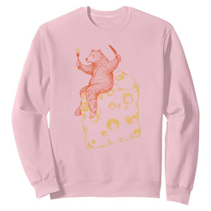 Chicago Vs Wisconsin Football Rivalry Sweatshirt Funny Bear Eating Cheese TS12 Light Pink Print Your Wear