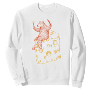 Chicago Vs Wisconsin Football Rivalry Sweatshirt Funny Bear Eating Cheese TS12 White Print Your Wear