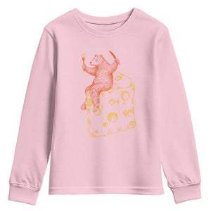 BR Eating CHZ Youth Sweatshirt Funny Football Rival Gift TS12 Light Pink Print Your Wear