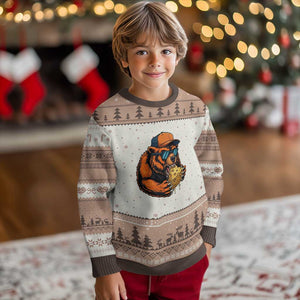 Funny Br Eating CHZ Joke Game Day Ugly Christmas Sweater Gift For Football Lovers TS12 Mocha Mousse Print Your Wear