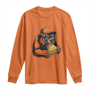 Funny Bear Eating Cheese Joke Game Day Long Sleeve Shirt Gift For Football Lovers TS12 Orange Print Your Wear