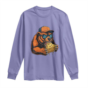 Funny Bear Eating Cheese Joke Game Day Long Sleeve Shirt Gift For Football Lovers TS12 Violet Print Your Wear