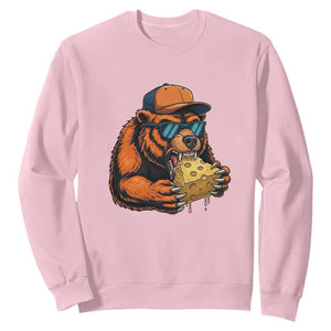 Funny Bear Eating Cheese Joke Game Day Sweatshirt Gift For Football Lovers TS12 Light Pink Print Your Wear
