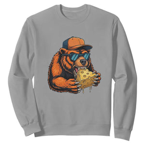 Funny Bear Eating Cheese Joke Game Day Sweatshirt Gift For Football Lovers TS12 Sport Gray Print Your Wear
