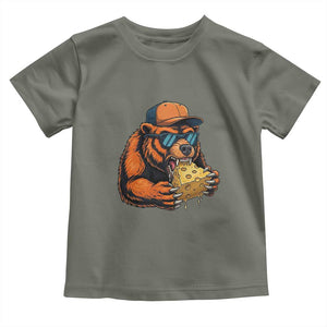 Funny Br Eating CHZ Joke Game Day Toddler T Shirt Gift For Football Lovers TS12 Military Green Print Your Wear