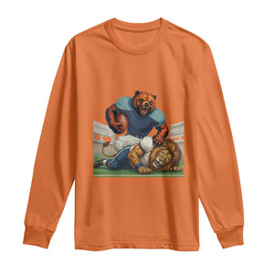 Chicago Football Rival Gift Long Sleeve Shirt Fierce Bear Defeating Lion TS12 Orange Print Your Wear