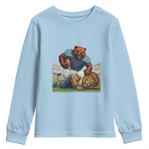 Football Rival Gift Youth Sweatshirt Fierce Br Defeating Lio TS12 Light Blue Print Your Wear