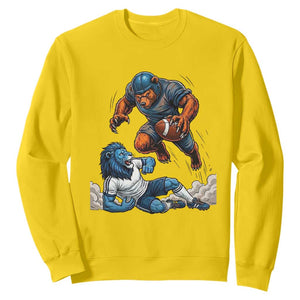 Fierce Bear Defeating Lion Sweatshirt Gift For Football Lovers TS12 Daisy Print Your Wear