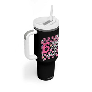 Pink Checkered I Was 6 Now I Am 7 Tumbler With Handle Girl Birthday Gift TS12 Print Your Wear