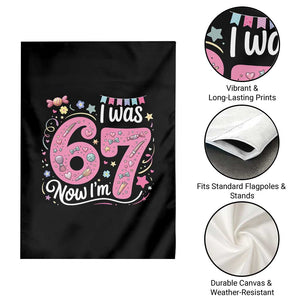 Seventh Birthday Girl Garden Flag I Was 6 Now I Am 7 Meme TS12 Print Your Wear