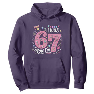 Seventh Birthday Girl Hoodie I Was 6 Now I Am 7 Meme TS12 Purple Print Your Wear