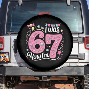 Seventh Birthday Girl Spare Tire Cover I Was 6 Now I Am 7 Meme TS12 No hole Black Print Your Wear