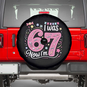 Seventh Birthday Girl Spare Tire Cover I Was 6 Now I Am 7 Meme TS12 Black Print Your Wear