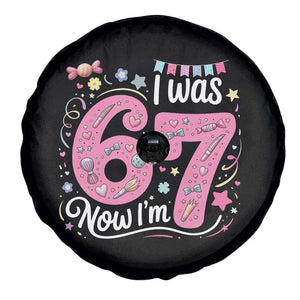 Seventh Birthday Girl Spare Tire Cover I Was 6 Now I Am 7 Meme TS12 Print Your Wear
