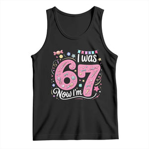 Seventh Birthday Girl Tank Top I Was 6 Now I Am 7 Meme TS12 Black Print Your Wear