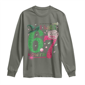 Birthday Girl I Was 6 Now I Am 7 Long Sleeve Shirt Gift For Alpha Kids TS12 Military Green Print Your Wear