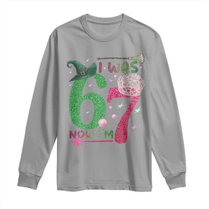 Birthday Girl I Was 6 Now I Am 7 Long Sleeve Shirt Gift For Alpha Kids TS12 Sport Gray Print Your Wear
