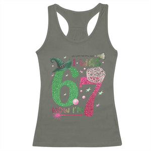 Birthday Girl I Was 6 Now I Am 7 Racerback Tank Top Gift For Alpha Kids TS12 Military Green Print Your Wear