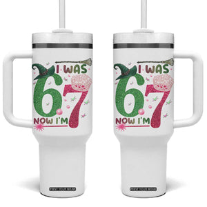 Birthday Girl I Was 6 Now I Am 7 Tumbler With Handle Gift For Alpha Kids TS12 One Size: 40 oz White Print Your Wear