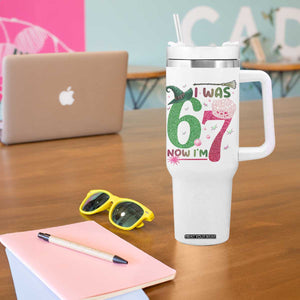 Birthday Girl I Was 6 Now I Am 7 Tumbler With Handle Gift For Alpha Kids TS12 Print Your Wear