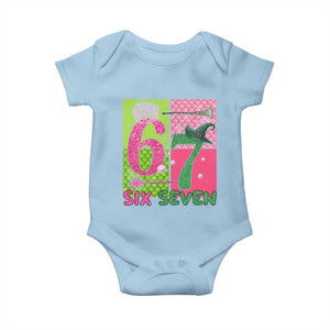 I Was Six Now I Am Seven Baby Onesie Fantasy Birthday Girl TS12 Light Blue Print Your Wear