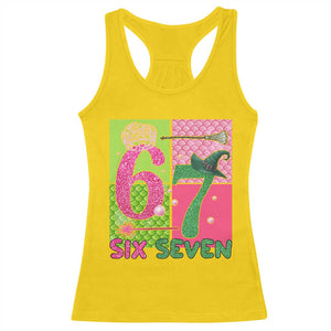 I Was Six Now I Am Seven Racerback Tank Top Fantasy Birthday Girl TS12 Daisy Print Your Wear