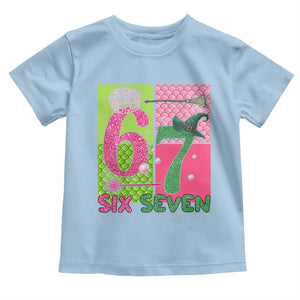 I Was Six Now I Am Seven Toddler T Shirt Fantasy Birthday Girl TS12 Light Blue Print Your Wear