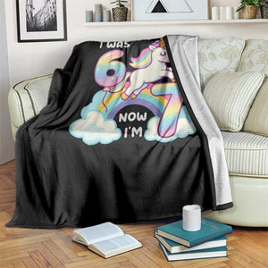 Funny Unicorn I Was 6 Now I Am 7 Throw Blanket Girl Seventh Birthday Gift TS12 Print Your Wear
