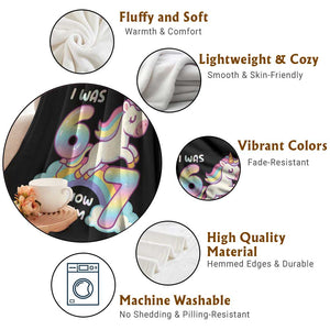 Funny Unicorn I Was 6 Now I Am 7 Throw Blanket Girl Seventh Birthday Gift TS12 Print Your Wear