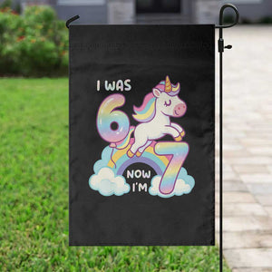 Funny Unicorn I Was 6 Now I Am 7 Garden Flag Girl Seventh Birthday Gift TS12 Print Your Wear