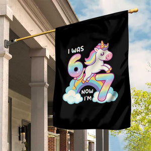 Funny Unicorn I Was 6 Now I Am 7 Garden Flag Girl Seventh Birthday Gift TS12 Print Your Wear